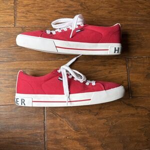 TOMMY HILFIGER FLINT Sneakers WOMEN'S 10 M RED Canvas Hipster Preppy Shoes EUC